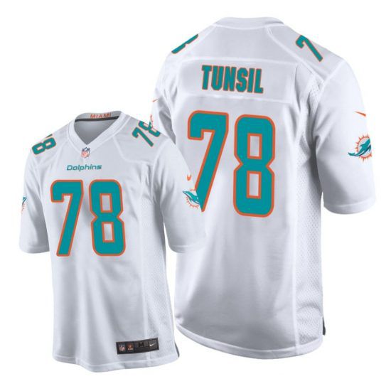 Men Miami Dolphins 78 Laremy Tunsil Nike White Game NFL Jersey